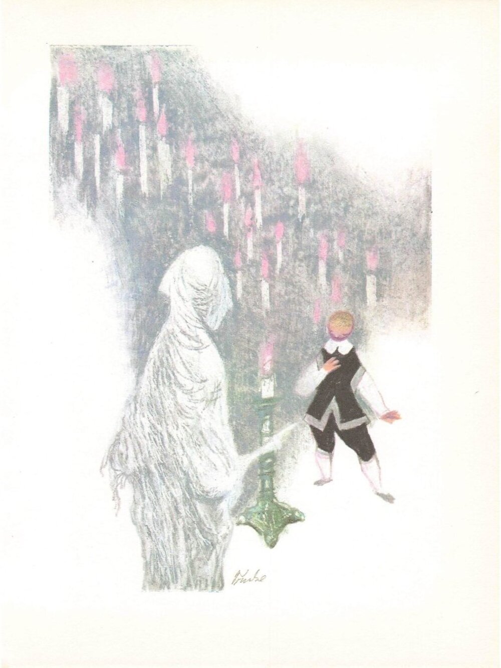 Godfather Death Jiri Trnka 8.5"x10" Art Print Brothers Grimm German Fairy Tales